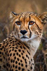 Cheetah with brown spots on its face