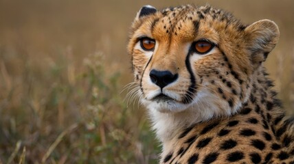 Cheetah is looking at the camera