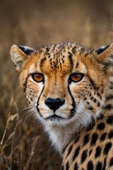 Cheetah is looking at the camera