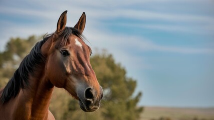 Obraz premium Majestic Chestnut Horse Portrait 