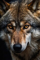 Fototapeta premium Wolf with a brown and black face