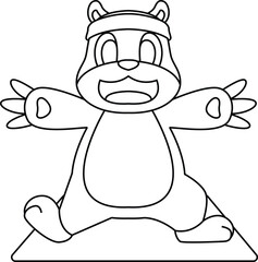 Mole Yoga Fitness Gymnastics Animal Vector Graphic Art Illustration