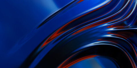 Fototapeta premium Abstract metallic soft waves, shiny iridescent liquid shapes. 3d render illustration