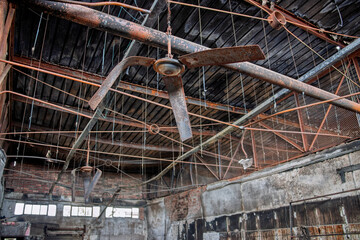 interior burned down warehouse industrial building, insurance claim, arson