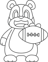 Hamster American Football Sports Animal Vector Graphic Art Illustration