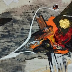 Artistic contemporary brown grey dark abstract expressionism paintings composition colors 