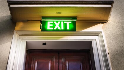 Fototapeta premium exit sign about doors
