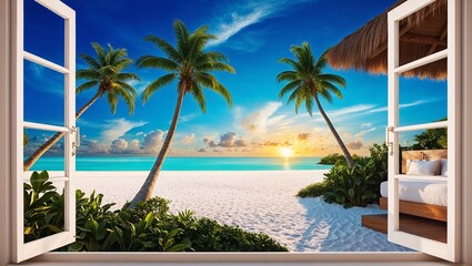 Fototapeta premium Palmen am Meer 
