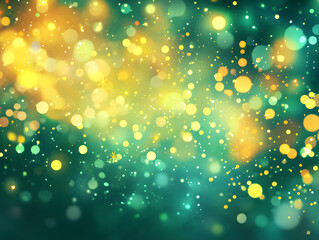 Obraz premium Christmas tree bokeh lights in green, yellow, and golden hues