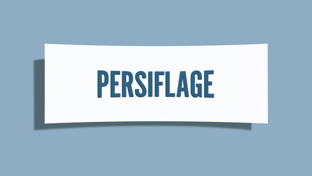 Persiflage. A card isolated on blue background.