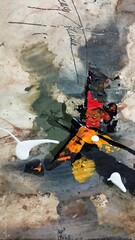 Obraz premium Artistic contemporary brown grey dark abstract expressionism paintings composition colors 