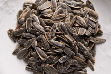 sunflower seeds on white