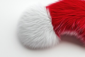 White and Red Fur Texture Abstract Background