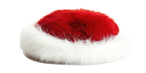 Red and white fluffy Santa hat.