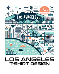 Los Angeles Vector T shirt Design