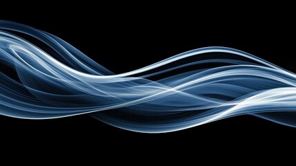 Abstract blue smoke effect swirling on a black background, creating a dynamic and mysterious look.