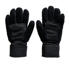 black leather gloves