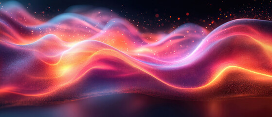 Fototapeta premium Abstract Energy Waves, Glowing Nebula, Cosmic Flow