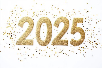 Glittering Gold Numbers Two Thousand Twenty Five