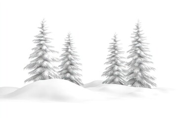 Obraz premium Snow Covered Trees in a Winter Landscape