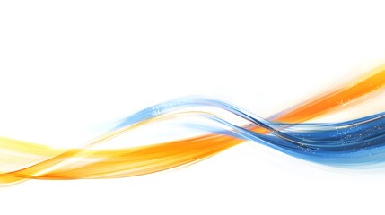  Abstract background with blurred speed lines in blue, orange, and yellow colors on a white background