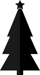 Christmas Tree icon, Xmas symbol on transparent background.  PNG 