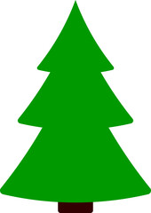 Christmas Tree icon, Xmas symbol on transparent background.  PNG 