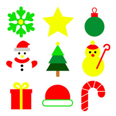 sets of Christmas Holiday winter season colorful icon set on white background