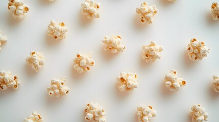 Food, Popcorn, on White Background, Photo Realistic, Wallpaper, Cover and Screen for Smartphone, PC, Laptop, 9:16 and 16:9 Format
