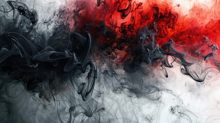 Abstract Gradient of Colorful Smoke on White Background