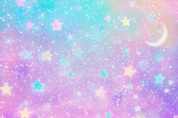 Fototapeta premium Vibrant Pastel Starry Glitter Background with Multicolor Highlights