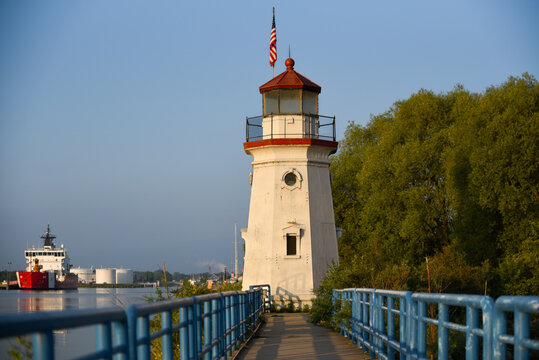 Publicly-owned lighthouse at Cheboygan, Michigan, owned by City of Cheboygan, MI.