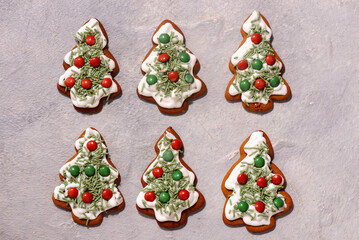 GINGERBREAD  on a Christmas rustic background