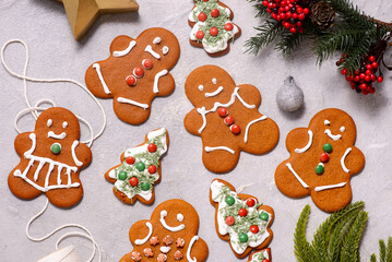 GINGERBREAD  on a Christmas rustic background