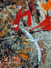 Artistic contemporary brown grey dark abstract expressionism paintings composition colors 