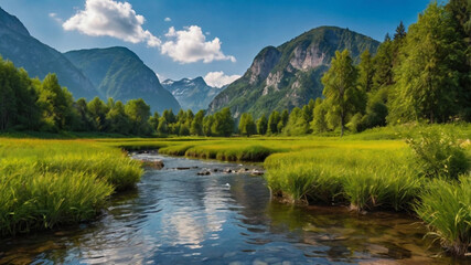 Fototapeta premium natural sunrise in the mountains background walpaper