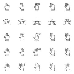 Set of gesture icons. Click symbol modern, simple, vector, icon for website design, mobile app, ui. Vector Illustration