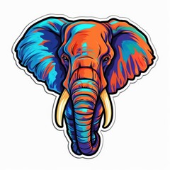 Obraz premium Digital Illustration of a Majestic Elephant Sticker Design