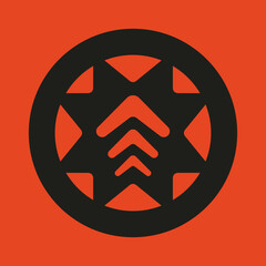 Logotipo geométrico abstracto isologo símbolo circular