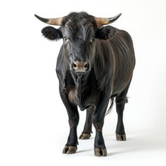 Naklejka premium Repeating image of single bull on white background.