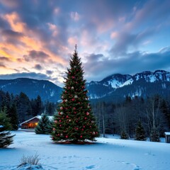 Fototapeta premium After christmas christmas tree holiday winter festive celebration 