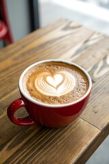 cup of coffee on wooden table