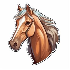 Digital Illustration of a Graceful Horse Sticker Design