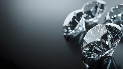 Sparkling diamonds glimmering on a dark surface