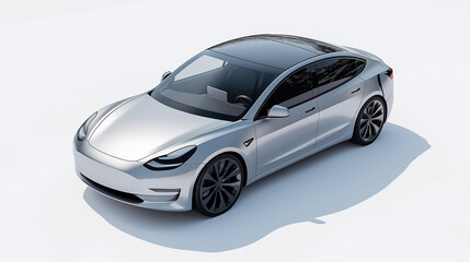 electric car isolated on a clean white background.