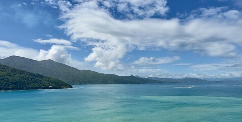 Scenic view of the turquoise caribbean off the coast of Labadee Haiti