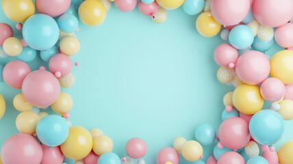 パステルカラーのバルーンフレーム
