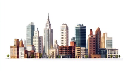 Fototapeta premium Spectacular City Skyline Panorama: A Vibrant Metropolis of Skyscrapers and Architecture