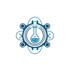 Fototapeta premium Creative and professional laboratory symbol for science, technology, and healthcare medical logo designs vector editable isolated on white background
