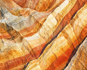 Geological Abstract desert rock layers, textures of red and orange sandstone, timeless desert...